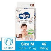 Tã dán Moony Natural size M 46 miếng (6 - 11 kg)