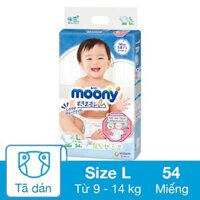 Tã dán Moony size L 54 miếng (9 - 14 kg)