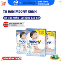 Tã dán Moony Size NB96, S84, M68, L58 - Xs Nhật Bản