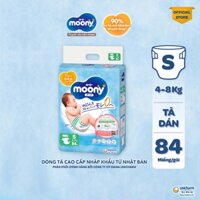 Tã dán Moony xanh size S84/M56/L54 nhập khẩu Nhật Bản, Bỉm dán Moony xanh cộng miếng (tùy đợt) siêu thấm hút mềm mịn