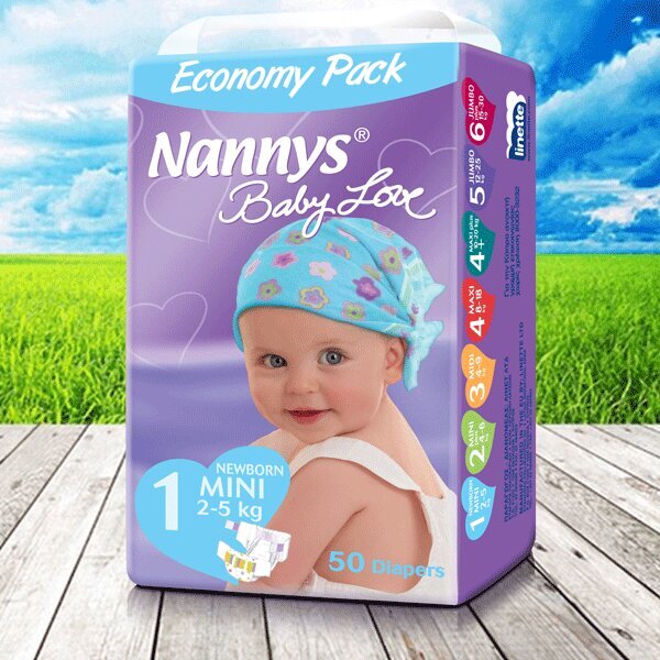 Tã dán Nannys Baby Love size S 50 miếng (trẻ từ 0 - 5kg)