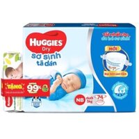 Tã dán NB Huggies 74 miếng cho bé sơ sinh dưới 5kg