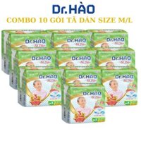 Tã Dán Người Lớn Enterone DR.HÀO Size M/L gói 10 miếng bỉm dán siêu thấm cho người già (Combo10gói)