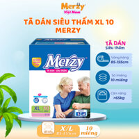 Tã Dán Người Lớn Merzy Cao Cấp Siêu Thấm Khô Thoáng Size XL 10 Miếng