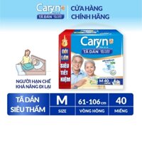 Tã dán người lớn siêu thấm Caryn dành cho người hạn chế đi lại Size M10/20/40