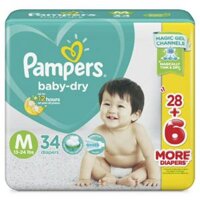 Tã dán pampers M 34 miếng