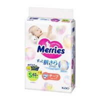 Tã Dán - Quần Bỉm Merries size S 4-8kg (62+4 miếng)
