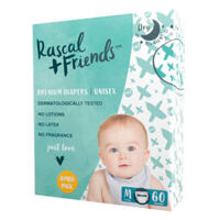 Tã dán Rascal + Friends (M, 6-11kg, 60 miếng)