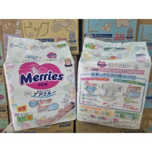 Tã dán Merries size S82 miếng (trẻ từ 4 - 8kg)