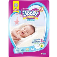 Tả dán sơ sinh Bobby NB 38 với lõi nén cotton - soft dành cho bé sơ sinh dưới 1 tháng tuổi
