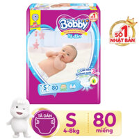 Tã dán sơ sinh Bobby S80 miếng