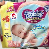 Tã Dán Sơ Sinh BOBBY XS 72 Miếng[ Tặng kèm 6 Tã Quần S ]