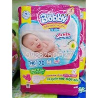 Tã Dán Sơ Sinh Bobby XS70 tặng 4 miếng tã quần (Bé dưới 5kg)