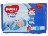 Tã dán sơ sinh Huggies Dry size NB 36 miếng (cho bé dưới 5kg)