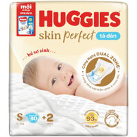 Tã dán sơ sinh Huggies Size S 80 +2 miếng cho trẻ 4-8kg