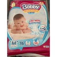 Tã Dán Trẻ Em Bobby Size M 76 Miếng ( M76 Cho Bé 6 Đến 11 Kg) - Bỉm Dán Bobby  M