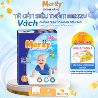 Tã Dán Trẻ Em Merzy Cao Cấp - Siêu Thấm Hút Size S56 Miếng  [ MUA 1 TẶNG 1 KHĂN ƯỚT HONEY ]