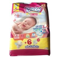 Tã dán xơ sinh Bobby 70 miếng ( tặng kèm 1gói khăn ướt 80m )