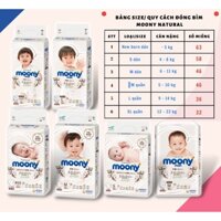 Tã dán/Bỉm quần Moony Natural nội địa Nhật đủ size M46/ L38/ L36/ XL32
