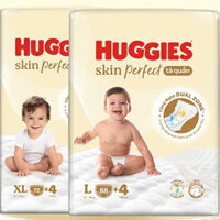 TÃ DÁN/TÃ QUẦN HUGGIES SKIN PERFECT CÁC SIZE NB76/S60/S82/M79/M102/L92/XL76/XXL68 Mẫu Mới 2025