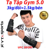 Tạ đeo tay 3kg phiên bản 5.0 ⚡FREESHIP⚡ Tạ đeo tay hỗ trợ tập gym, chạy bộ, vật lý trị liệu có 2 trọng lượng 3kg và 4kg