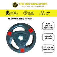Tạ Đĩa Bọc Cao Su Phi 50mm, Bánh Tạ Bọc Cao Su, Bánh Tạ Dùng Cho Tạ Đòn, Loại 20kg (1 cặp) TLV024