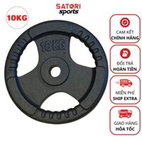 Tạ đĩa gang 10kg phi 30 loại 1 sơn đen chống rỉ , bánh tạ gang , đĩa tạ sắt tập gym tập squat tại nhà - SATORI SPORT