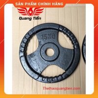 Tạ gang đĩa bánh tạ gang 15 kg lỗ to phi 50 và phi 30 sơn màu (giá 1 bánh tạ)