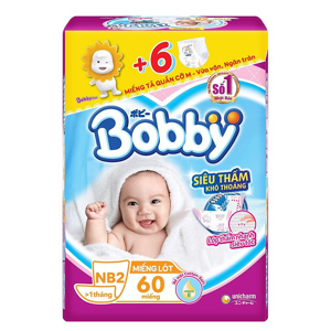 Miếng lót Bobby Fresh Newborn 2 -60 miếng (trẻ từ 1 - 3 tháng)