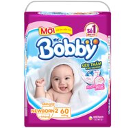 Tã giấy Bobby Newborn 2 (60 miếng) cho bé từ 1 tháng tuổi trở lên