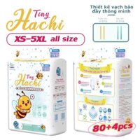 Tã giấy trẻ em Tiny Hachi Công nghệ Nhật Bản Nhắc nhở dòng ngựa vằn thông minh Nano Phim thoáng khí M-5XL Gói 84 miếng