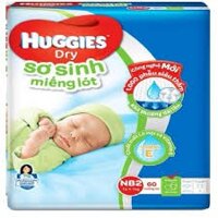 Tã lót sơ sinh huggies newborn 2, Miếng lót sơ sinh Huggies Dry NB2 - 60 miếng ( 4-7kg)