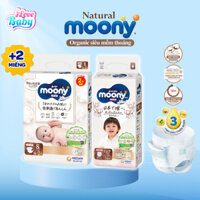 Tã Moony Natural dán/quần size NB62, S58, M46, L38, L36, XL32