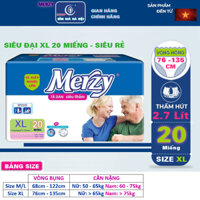 Tã người già Merzy XL 20 miếng Tã người lớn Merzy, Bỉm già Merzy XL 20 miếng.