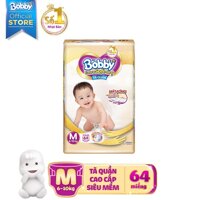 Tã quần Bobby Extra Soft Dry size M 64 miếng cho bé 6-10 kg