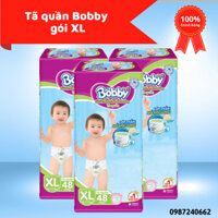 Tã quần Bobby gói  XL- 48 miếng (12 - 17kg) Bề mặt 3D Giúp làn da bé có cảm giác luôn dịu mát & khô thoáng