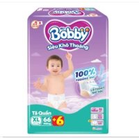 Tã Quần Bobby M74/ L68/ XL62/ XXL56/XXXL24- Mẫu Mới tinh chất gạo non [mẫu mới cộng 8 miếng]