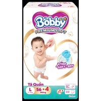 Tã Quần Bobby Premium Soft M60, L56, XL52, XXL48 miếng (cộng miếng tùy đợt)