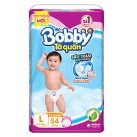 Tã quần Bobby siêu thấm size L 54 miếng cho bé 9-13 kg