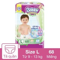 Tã quần Bobby size L 68 miếng (9 - 13 kg)