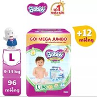 Tả quần BOBBY size L 96 + tặng 12 miếng gói gạo non mới