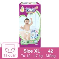 Tã quần Bobby size XL 42 miếng (12 - 17 kg)