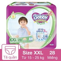 Tã quần Bobby size XXL 28 miếng (15 - 25 kg)