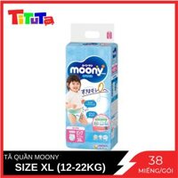 Tã Quần Cao Cấp Moony Nhật Bản Bé Gái XL38 38 Miếng
