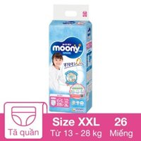 Tã quần cho bé gái Moony man size XXL 26 miếng (13 - 28 kg)