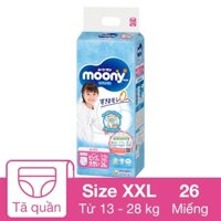 Tã quần cho bé gái Moony size XXL 26 miếng (13 - 28 kg) - Giao bao bì ngẫu nhiên