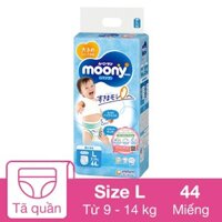 Tã quần cho bé trai Moony man size L 44 miếng (9 - 14 kg)