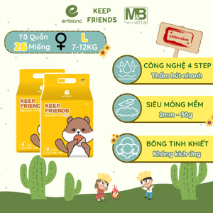 Tã quần Enblanc Keep Friend size L bé gái 26 miếng (9-14kg)