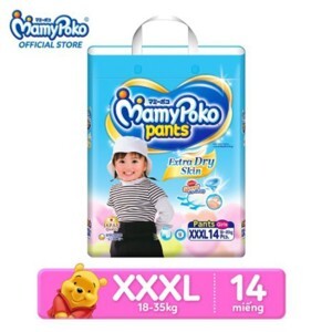 Tã quần MamyPoko Girls size XXXL 14 miếng (trẻ từ 18 - 35kg)