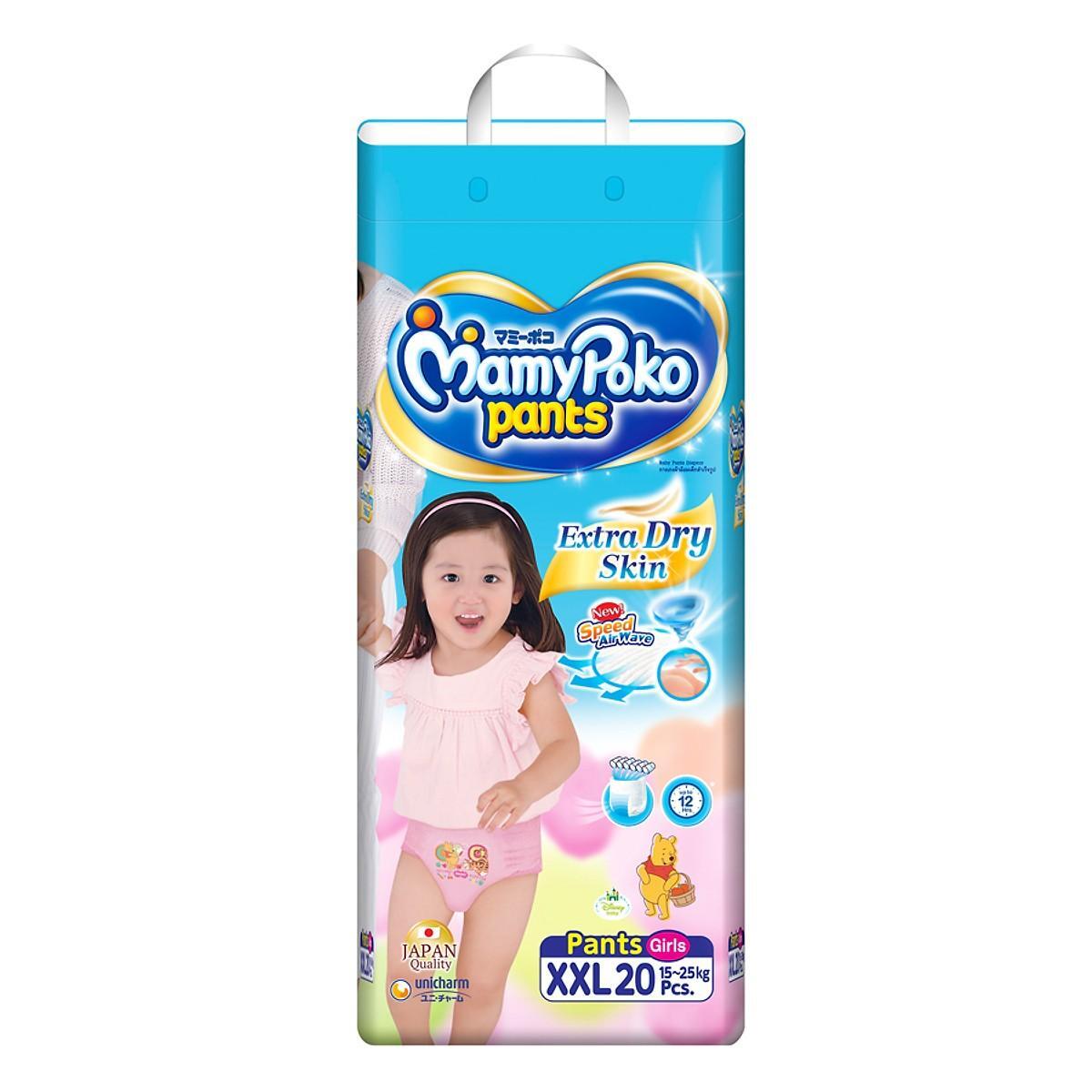 Tã quần MamyPoko Girls size XXL 20 miếng (trẻ từ 15 - 25kg)